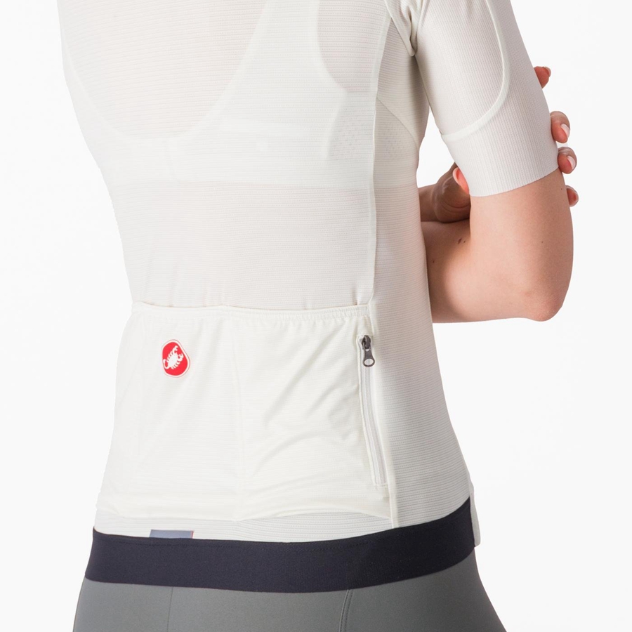 Castelli ESPRESSO W Trikot Damen Weiß Dunkelgrau | 90631-MAER