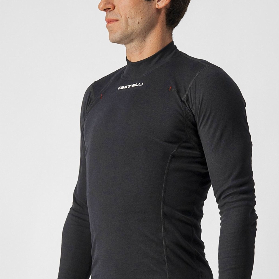 Castelli FLANDERS WARM LONG SLEEVE Grundschicht Herren Schwarz | 72308-PXMZ