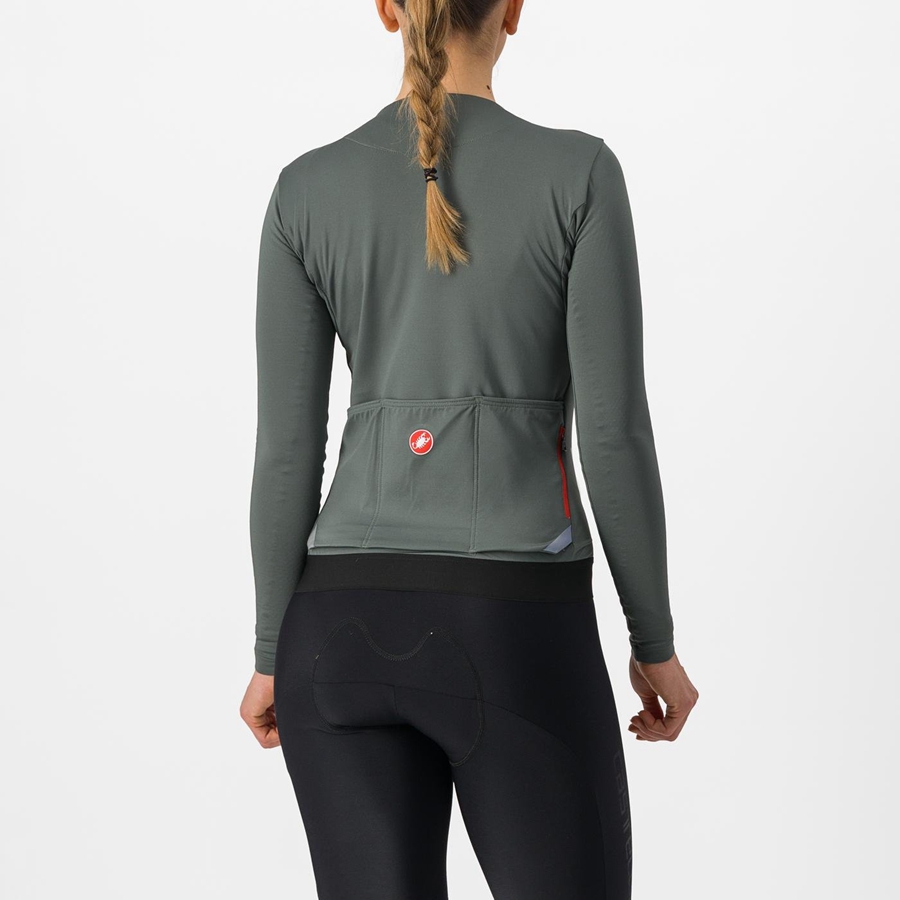 Castelli FLY LS W Trikot Damen Grau | 03462-JNDZ