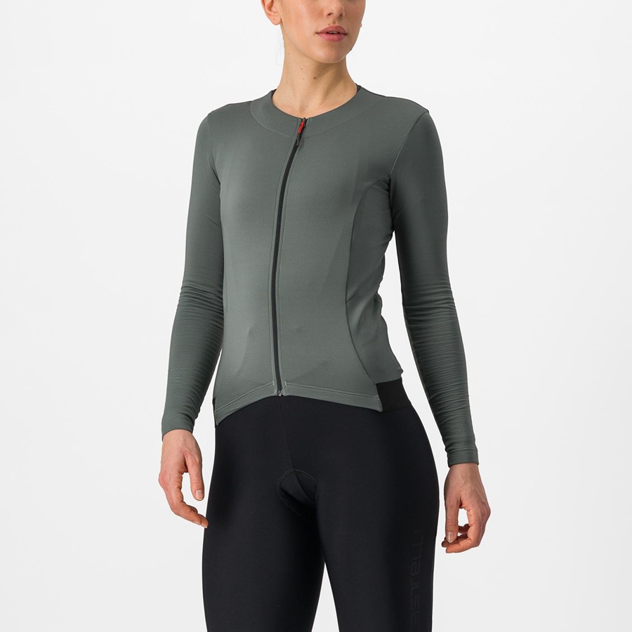 Castelli FLY LS W Trikot Damen Grau | 03462-JNDZ