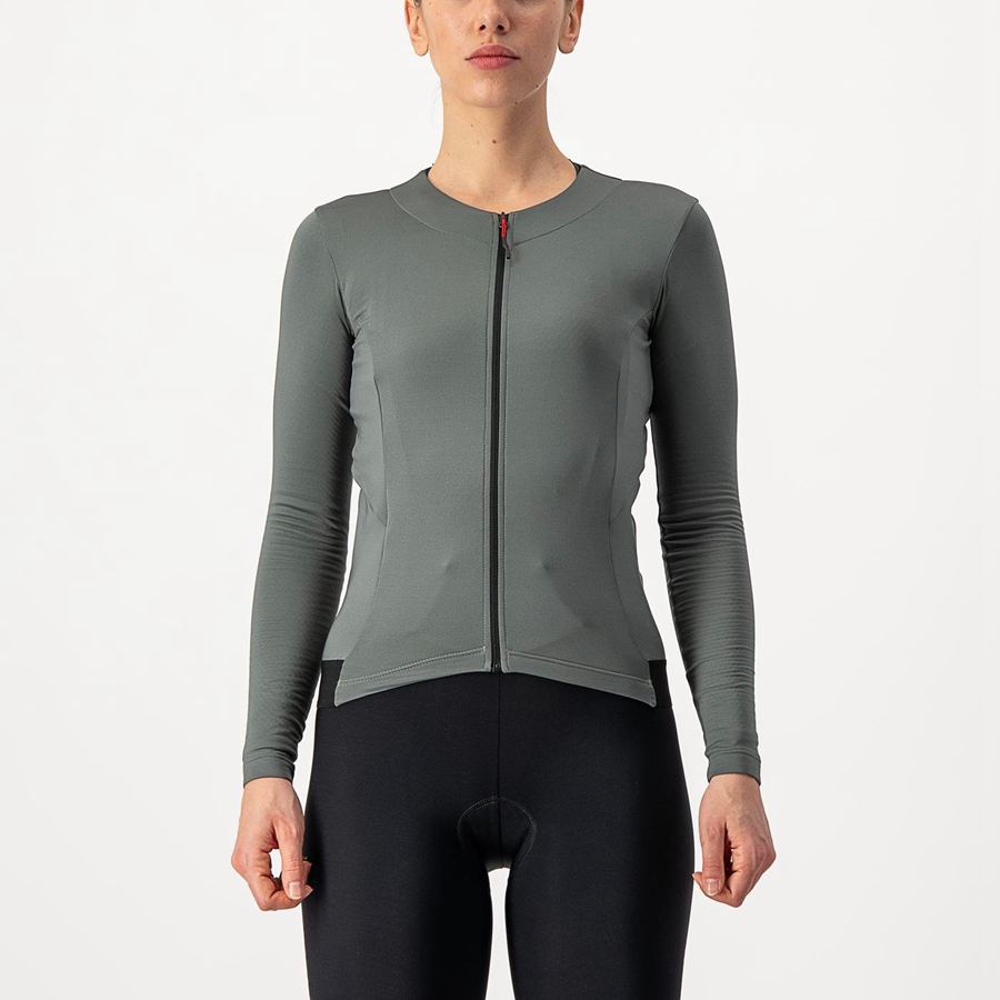 Castelli FLY LS W Trikot Damen Grau | 03462-JNDZ