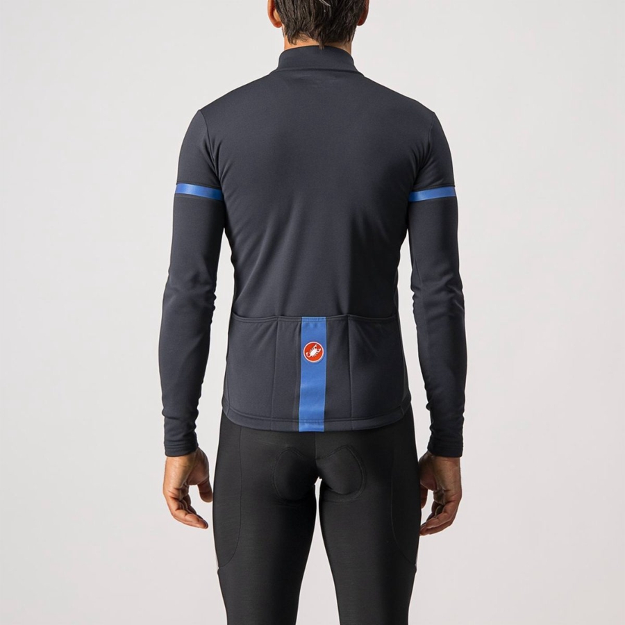 Castelli FONDO 2 FZ Trikot Herren Schwarz Blau | 41362-NKES