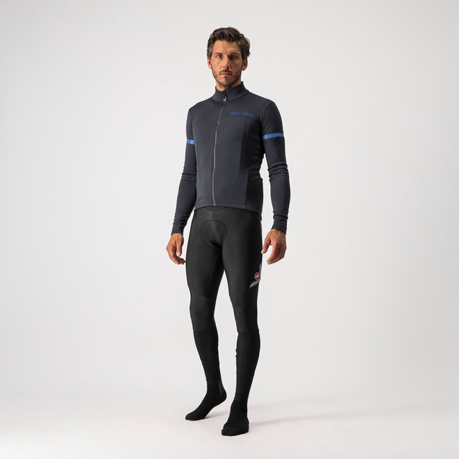 Castelli FONDO 2 FZ Trikot Herren Schwarz Blau | 41362-NKES