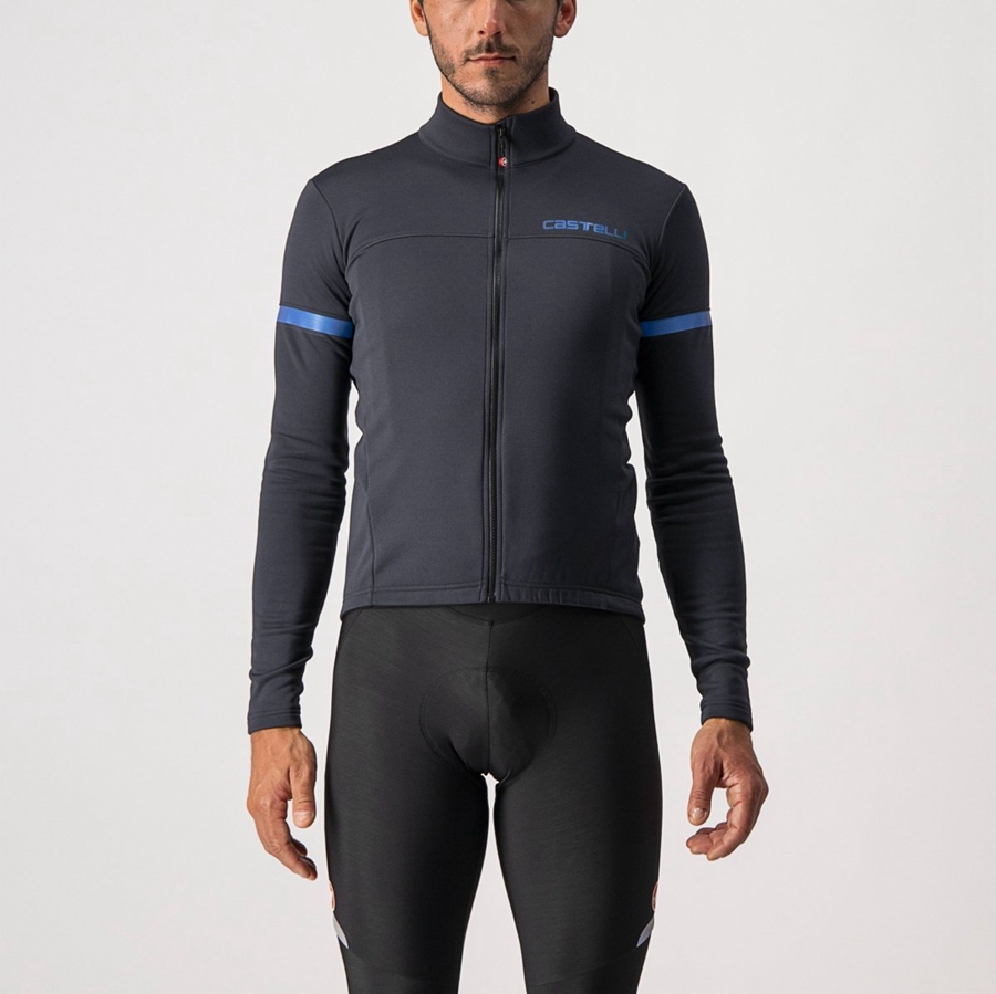 Castelli FONDO 2 FZ Trikot Herren Schwarz Blau | 41362-NKES