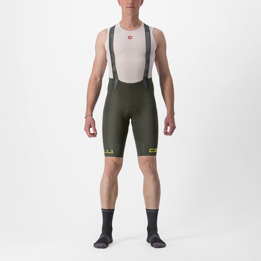 Castelli FREE AERO RC CLASSIC Shorts Mit Latz Herren Tiefesgrün | 71402-JGDM