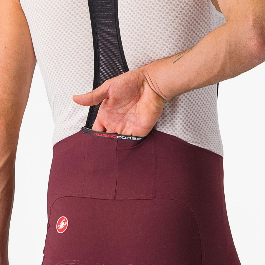 Castelli FREE AERO RC CLASSIC Shorts Mit Latz Herren Tiefesbordeaux Weiß | 50937-LCBY