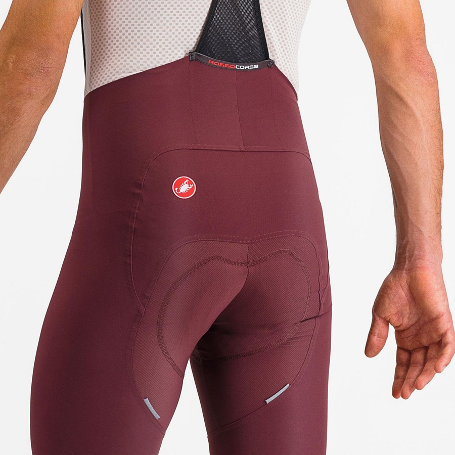 Castelli FREE AERO RC CLASSIC Shorts Mit Latz Herren Tiefesbordeaux Weiß | 50937-LCBY