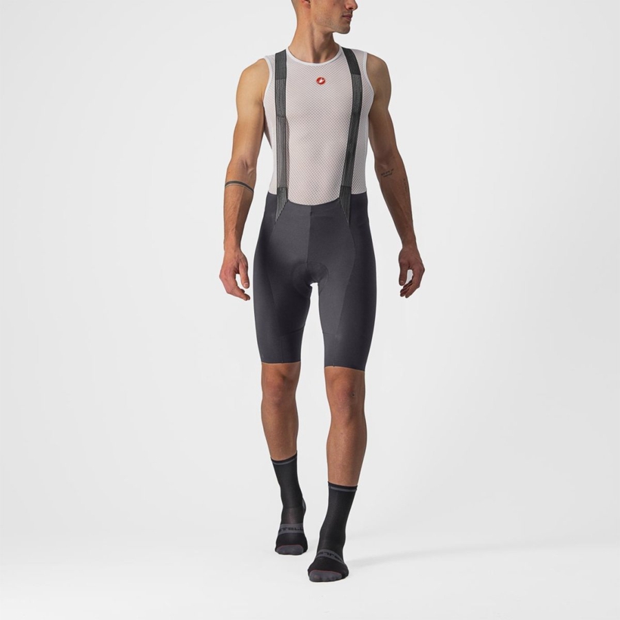 Castelli FREE AERO RC Shorts Mit Latz Herren Dunkelgrau | 27341-FBGX