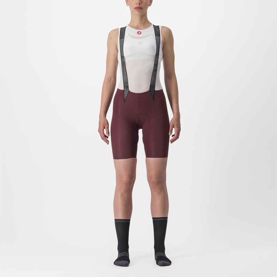 Castelli FREE AERO RC W Shorts Mit Latz Damen Tiefesbordeaux | 69804-DMFW