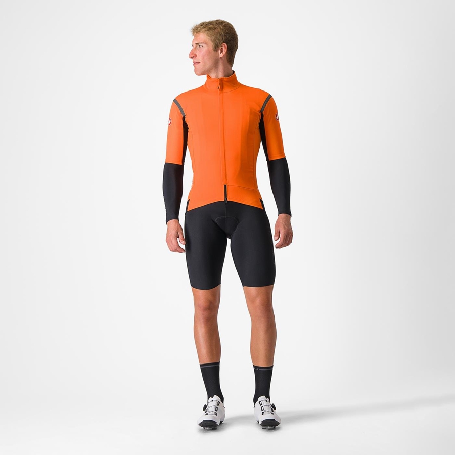 Castelli GABBA RoS 2 Jacken Herren Rot Orange Dunkelgrau | 26180-YAJM