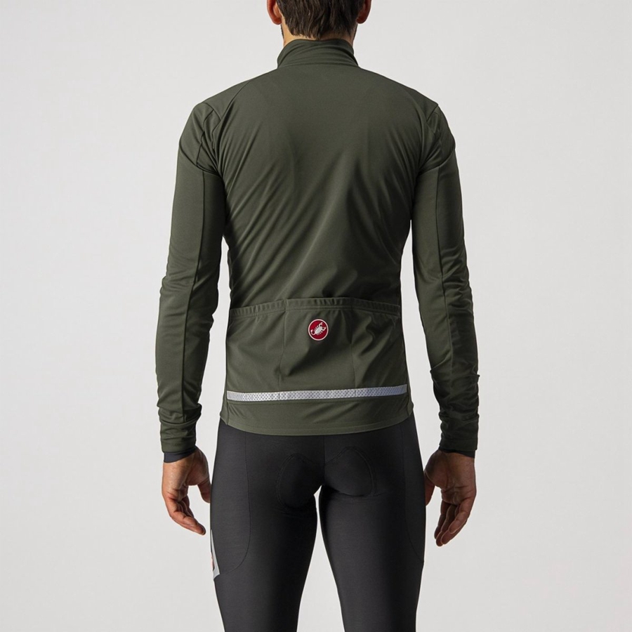 Castelli GO Jacken Herren Grün Rot | 70493-PVJT