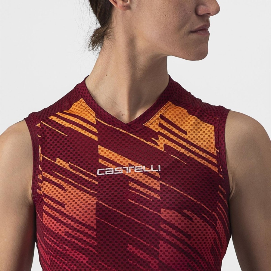 Castelli INSIDER W SLEEVELESS Trikot Damen Bordeaux | 96231-MLRB