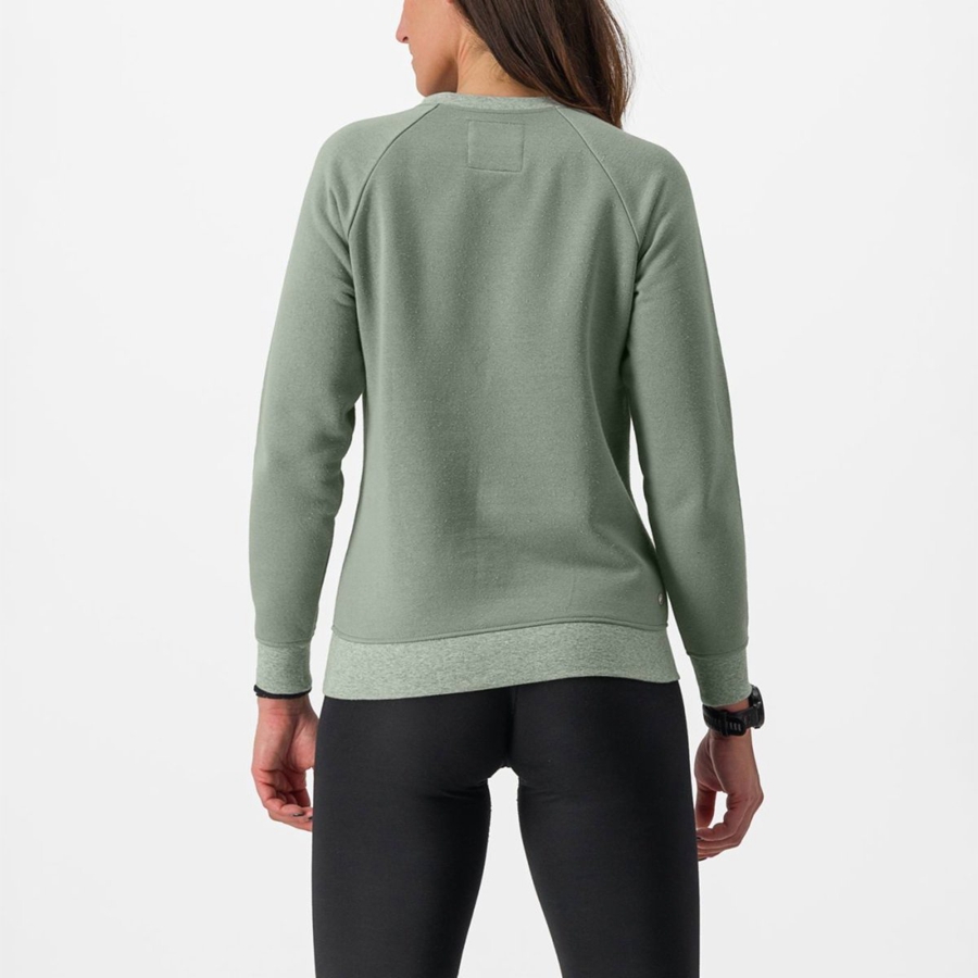 Castelli LOGO W SWEATSHIRT Casual Damen Grün | 56102-NWAG