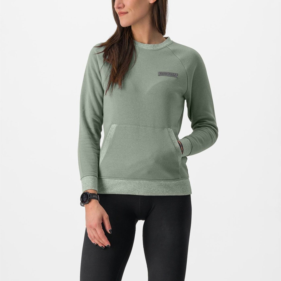 Castelli LOGO W SWEATSHIRT Casual Damen Grün | 56102-NWAG