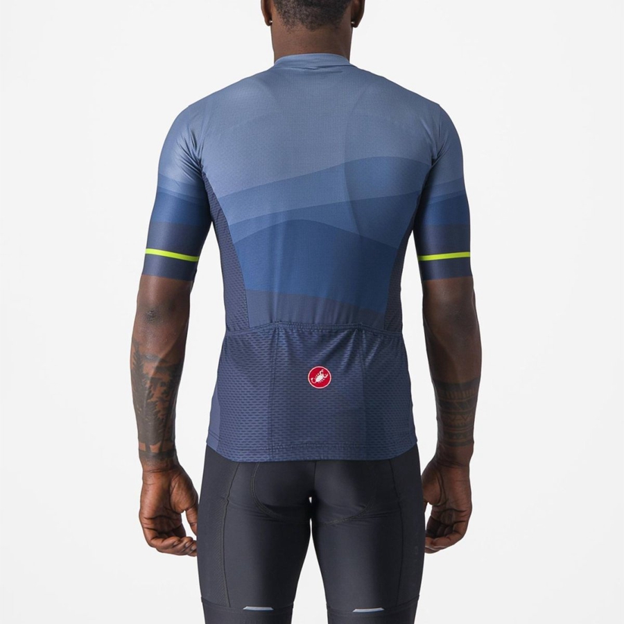 Castelli ORIZZONTE Trikot Herren Blau Hellgrau Blau | 63750-KBCX