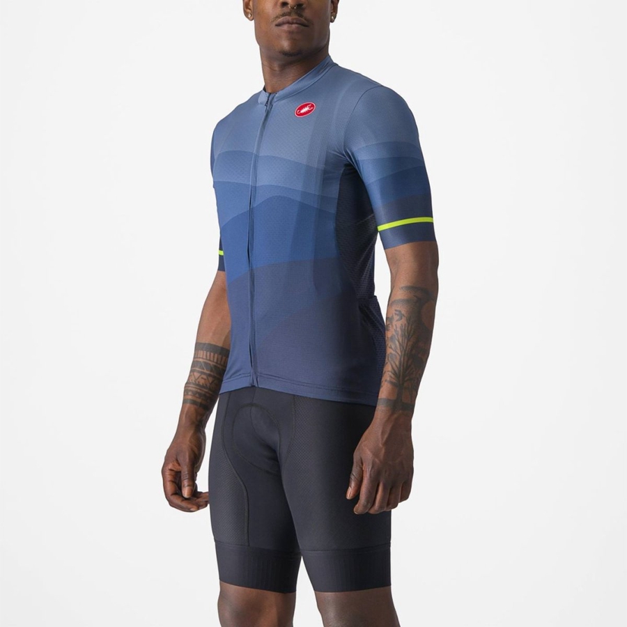 Castelli ORIZZONTE Trikot Herren Blau Hellgrau Blau | 63750-KBCX