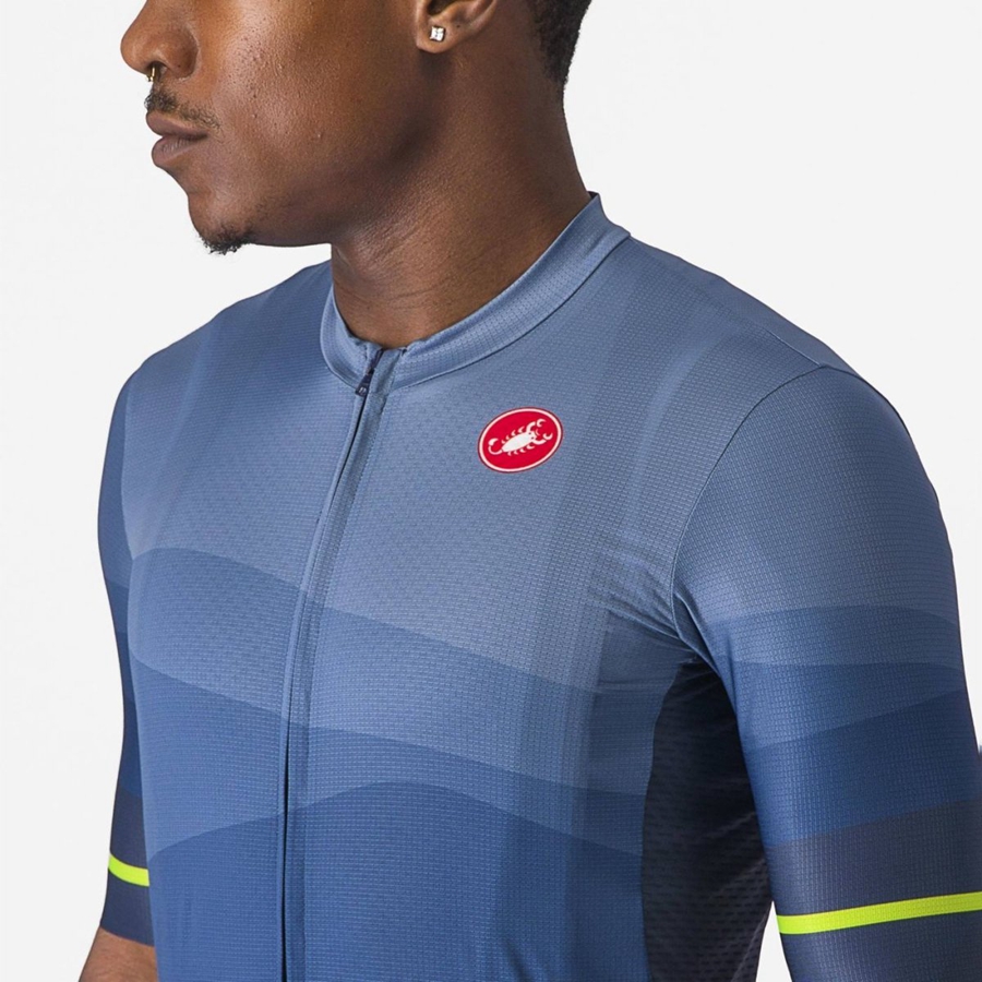 Castelli ORIZZONTE Trikot Herren Blau Hellgrau Blau | 63750-KBCX