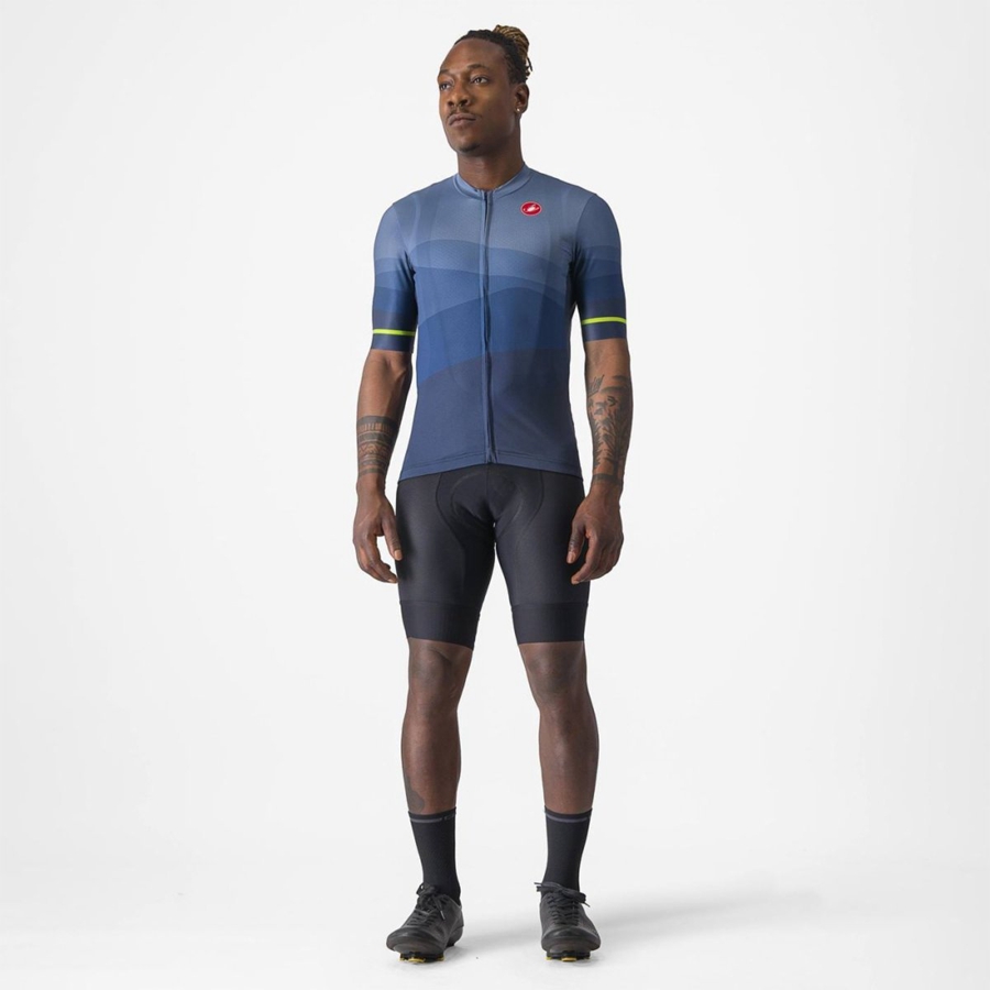 Castelli ORIZZONTE Trikot Herren Blau Hellgrau Blau | 63750-KBCX