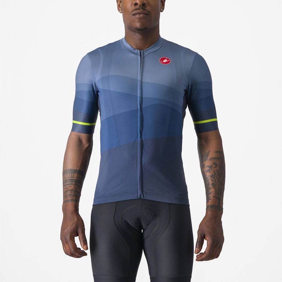 Castelli ORIZZONTE Trikot Herren Blau Hellgrau Blau | 63750-KBCX