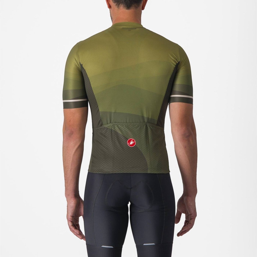 Castelli ORIZZONTE Trikot Herren Tiefesgrün Olivgrün Silber | 78105-PKWR