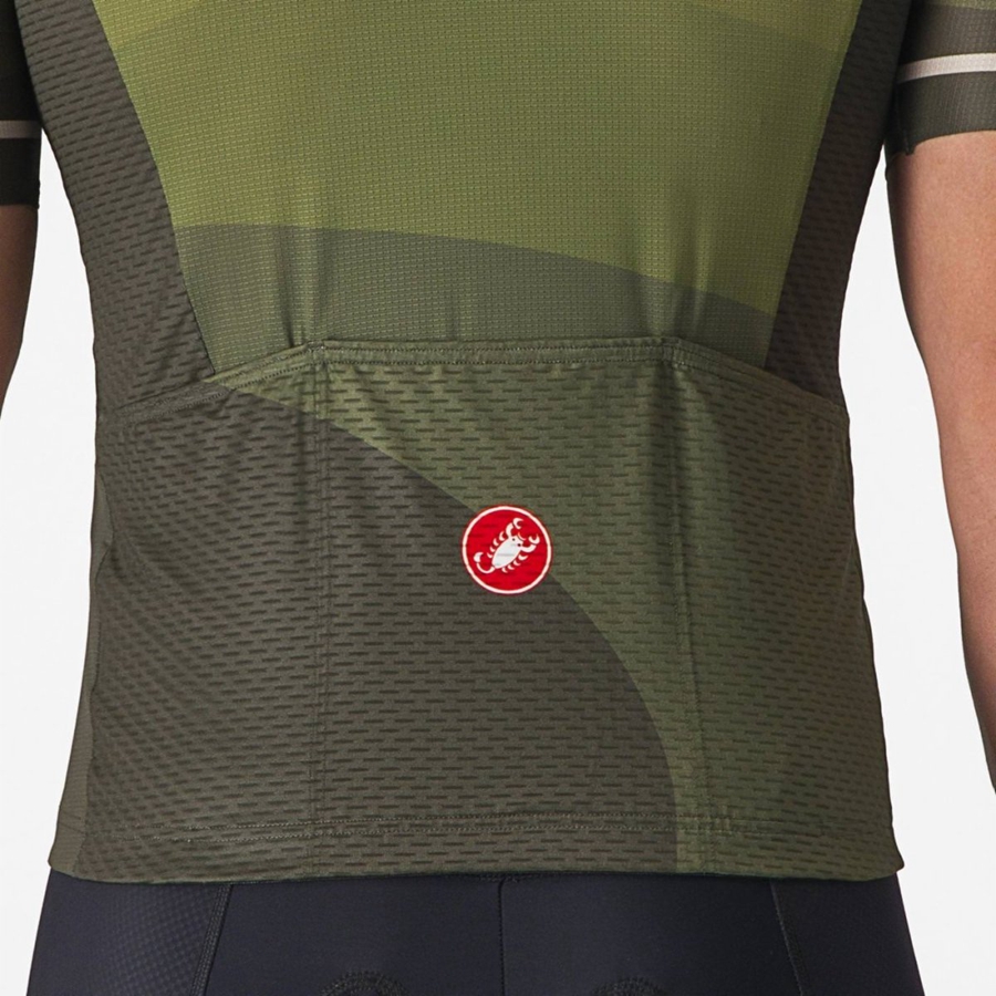 Castelli ORIZZONTE Trikot Herren Tiefesgrün Olivgrün Silber | 78105-PKWR