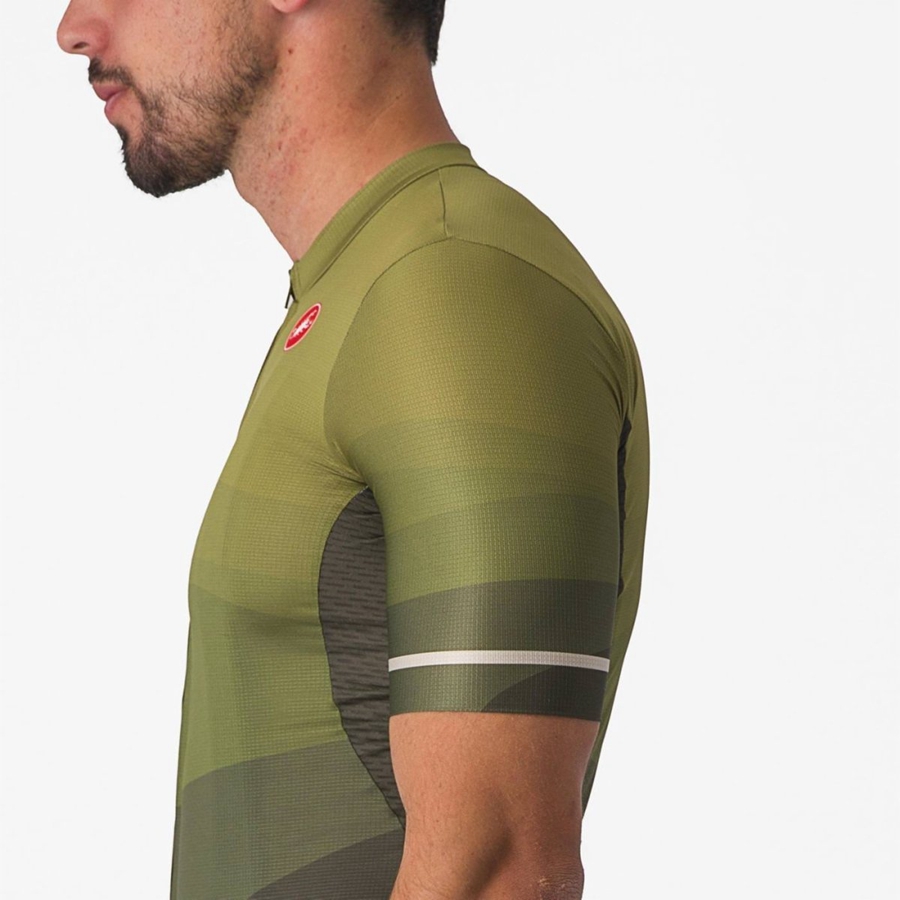 Castelli ORIZZONTE Trikot Herren Tiefesgrün Olivgrün Silber | 78105-PKWR