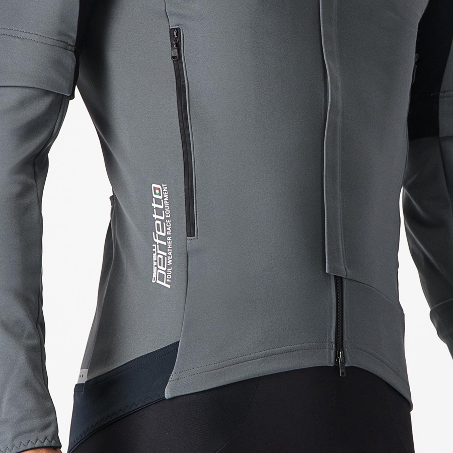 Castelli PERFETTO RoS 2 CONVERTIBLE Jacken Herren Grau Silber | 70658-GZUW