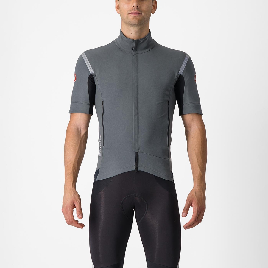 Castelli PERFETTO RoS 2 CONVERTIBLE Jacken Herren Grau Silber | 70658-GZUW