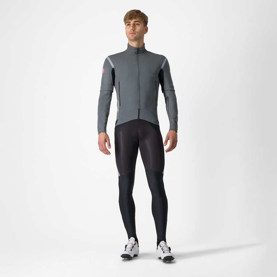 Castelli PERFETTO RoS 2 CONVERTIBLE Jacken Herren Grau Silber | 70658-GZUW