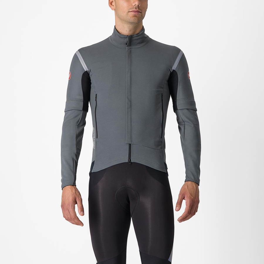 Castelli PERFETTO RoS 2 CONVERTIBLE Jacken Herren Grau Silber | 70658-GZUW