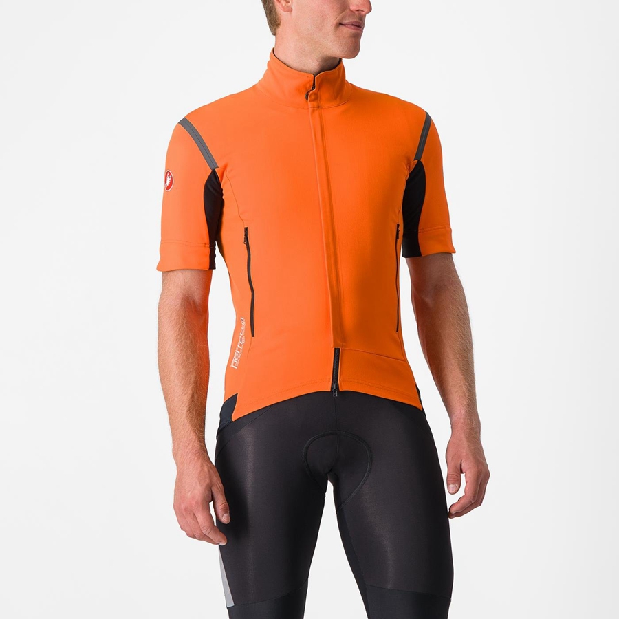 Castelli PERFETTO RoS 2 CONVERTIBLE Jacken Herren Rot Orange Dunkelgrau | 15370-FCEO