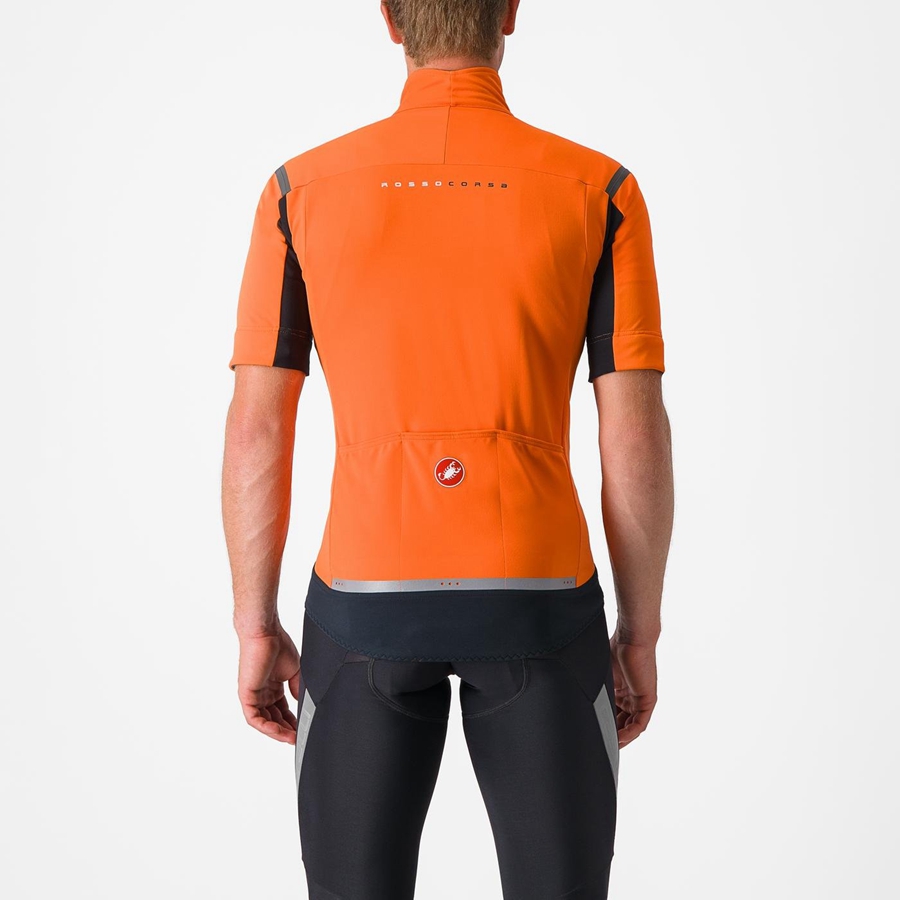 Castelli PERFETTO RoS 2 CONVERTIBLE Jacken Herren Rot Orange Dunkelgrau | 15370-FCEO