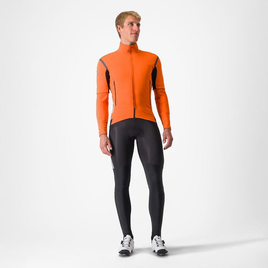 Castelli PERFETTO RoS 2 CONVERTIBLE Jacken Herren Rot Orange Dunkelgrau | 15370-FCEO