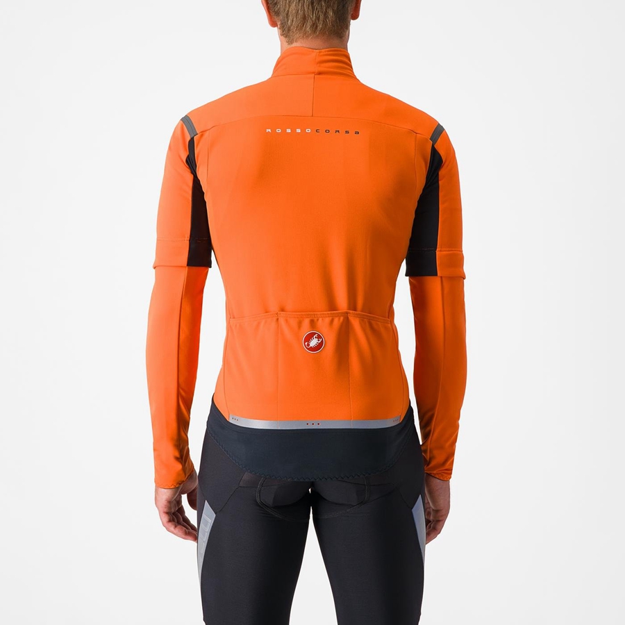 Castelli PERFETTO RoS 2 CONVERTIBLE Jacken Herren Rot Orange Dunkelgrau | 15370-FCEO