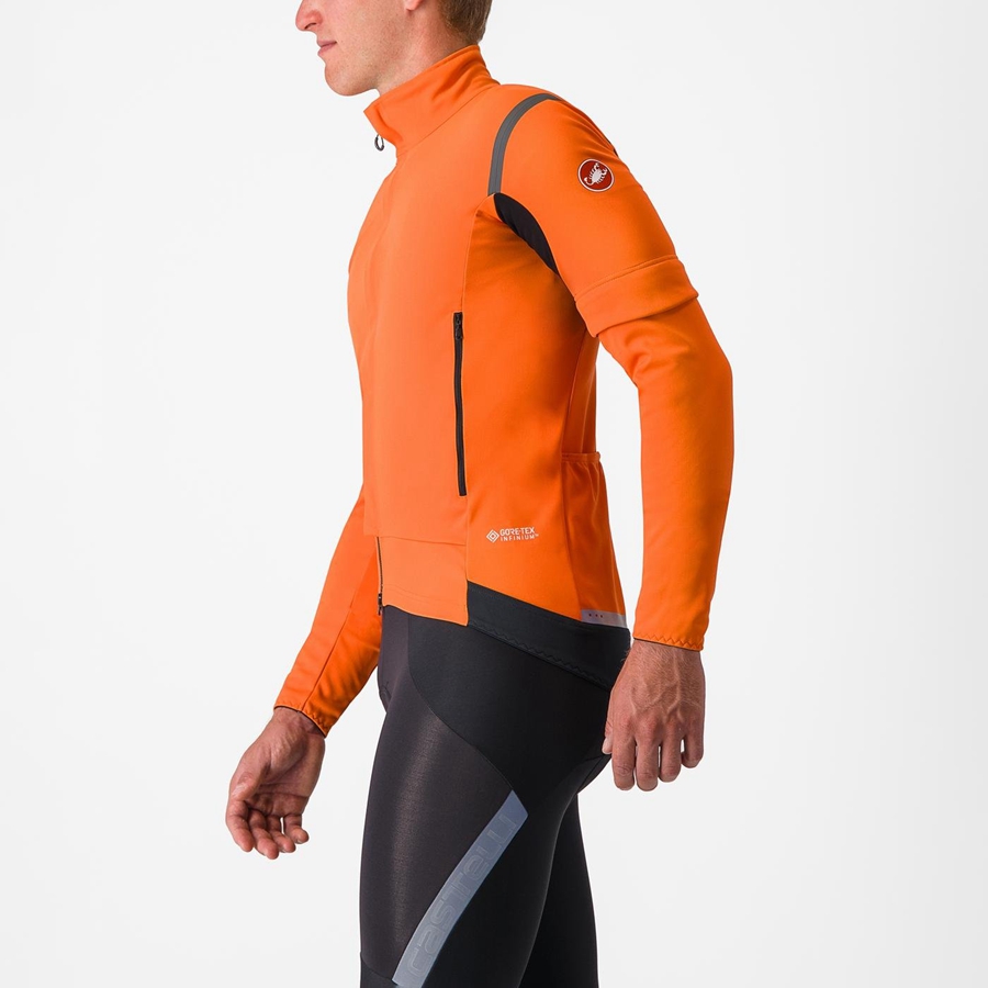 Castelli PERFETTO RoS 2 CONVERTIBLE Jacken Herren Rot Orange Dunkelgrau | 15370-FCEO