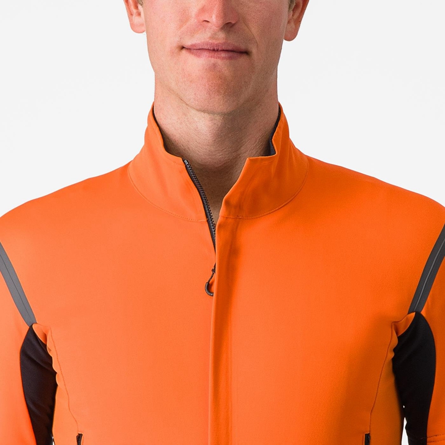 Castelli PERFETTO RoS 2 CONVERTIBLE Jacken Herren Rot Orange Dunkelgrau | 15370-FCEO