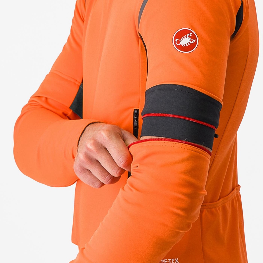 Castelli PERFETTO RoS 2 CONVERTIBLE Jacken Herren Rot Orange Dunkelgrau | 15370-FCEO