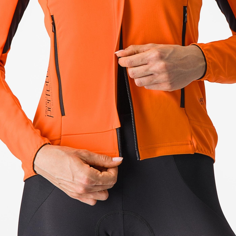 Castelli PERFETTO RoS 2 W Jacken Damen Rot Orange Schwarz | 24958-BWFR