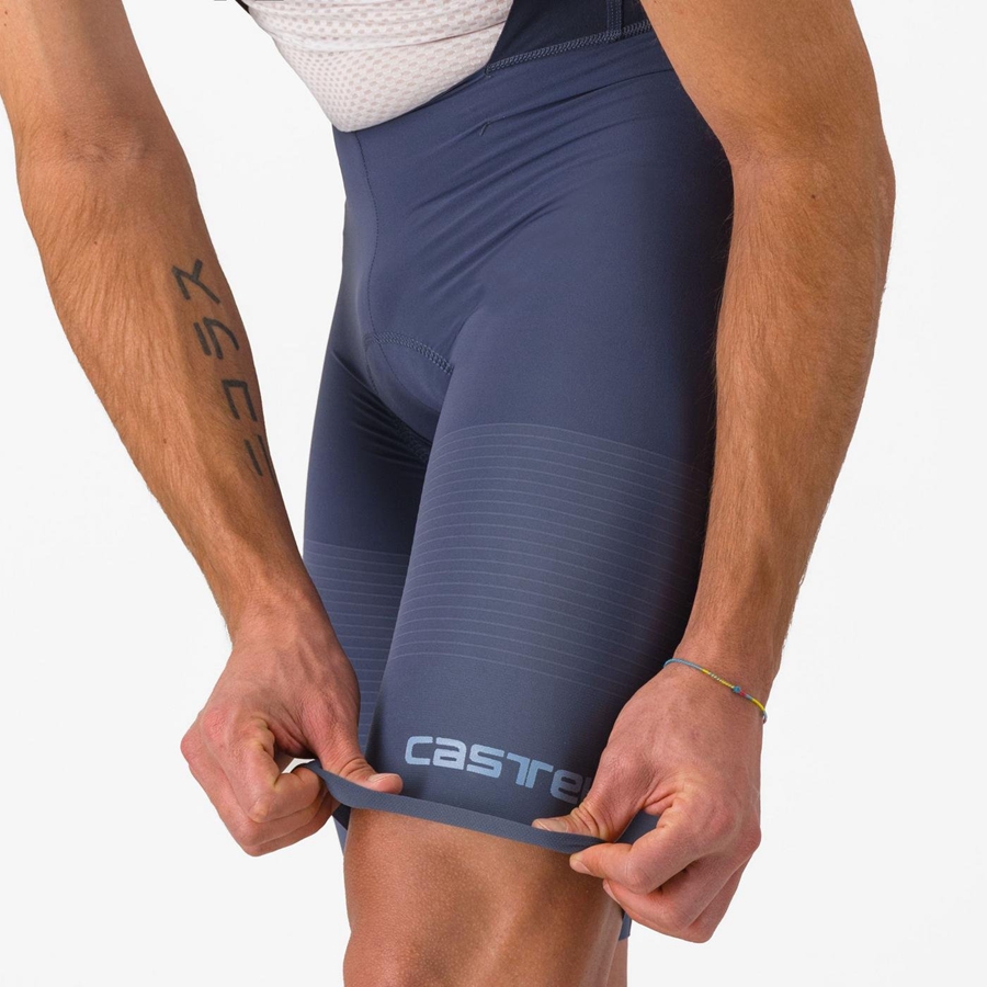 Castelli PREMIO Shorts Mit Latz Herren Blau Grau Blau | 37218-BOSZ