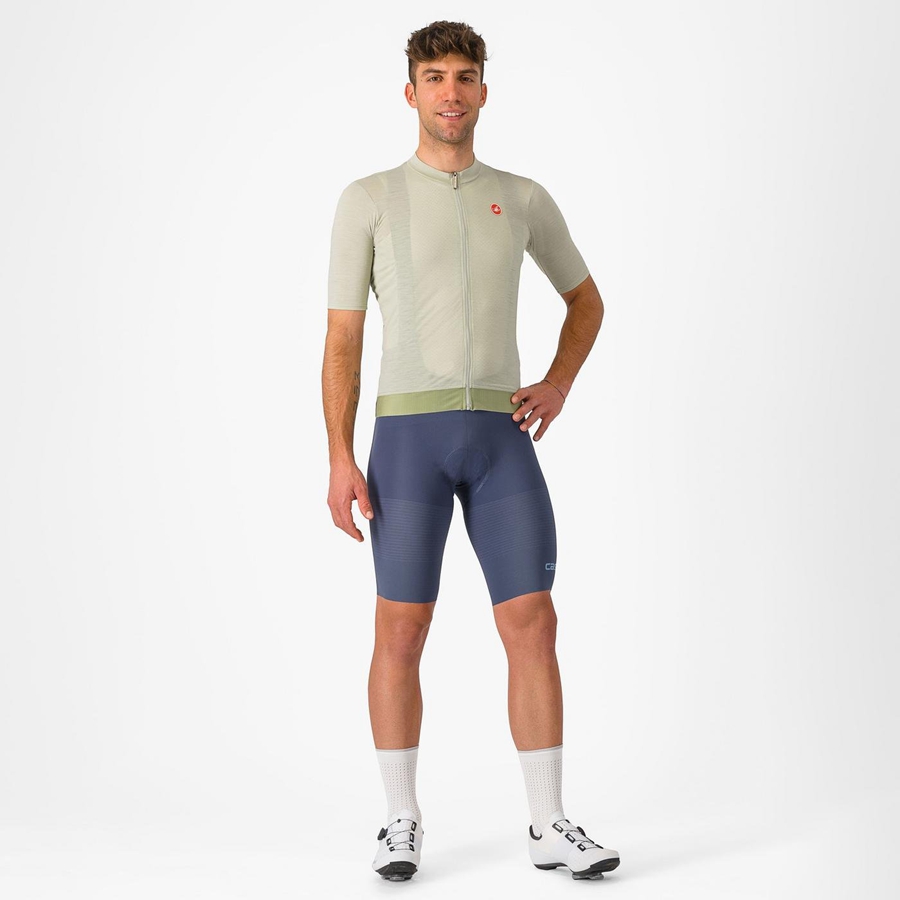 Castelli PREMIO Shorts Mit Latz Herren Blau Grau Blau | 37218-BOSZ