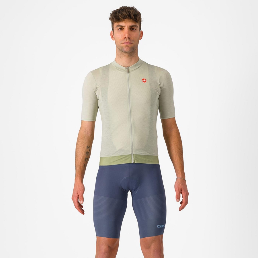 Castelli PREMIO Shorts Mit Latz Herren Blau Grau Blau | 37218-BOSZ