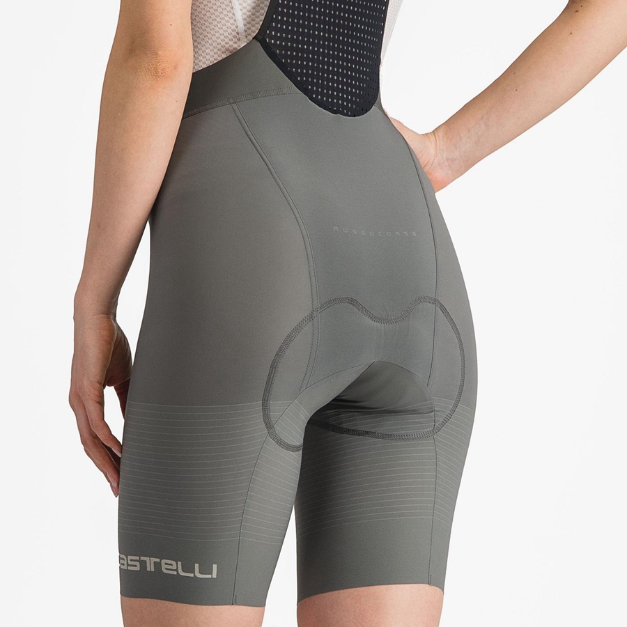 Castelli PREMIO W Shorts Mit Latz Damen Grau | 87940-NYDZ