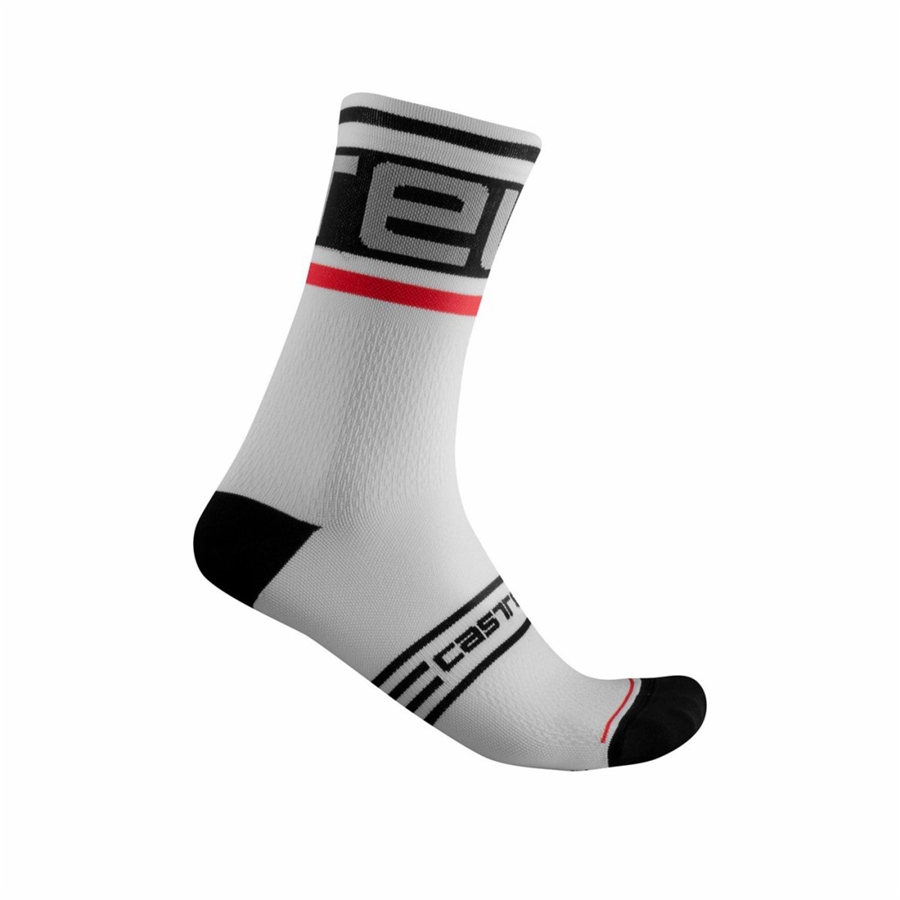 Castelli PROLOGO 15 Socken Herren Schwarz Weiß | 90124-DIKZ