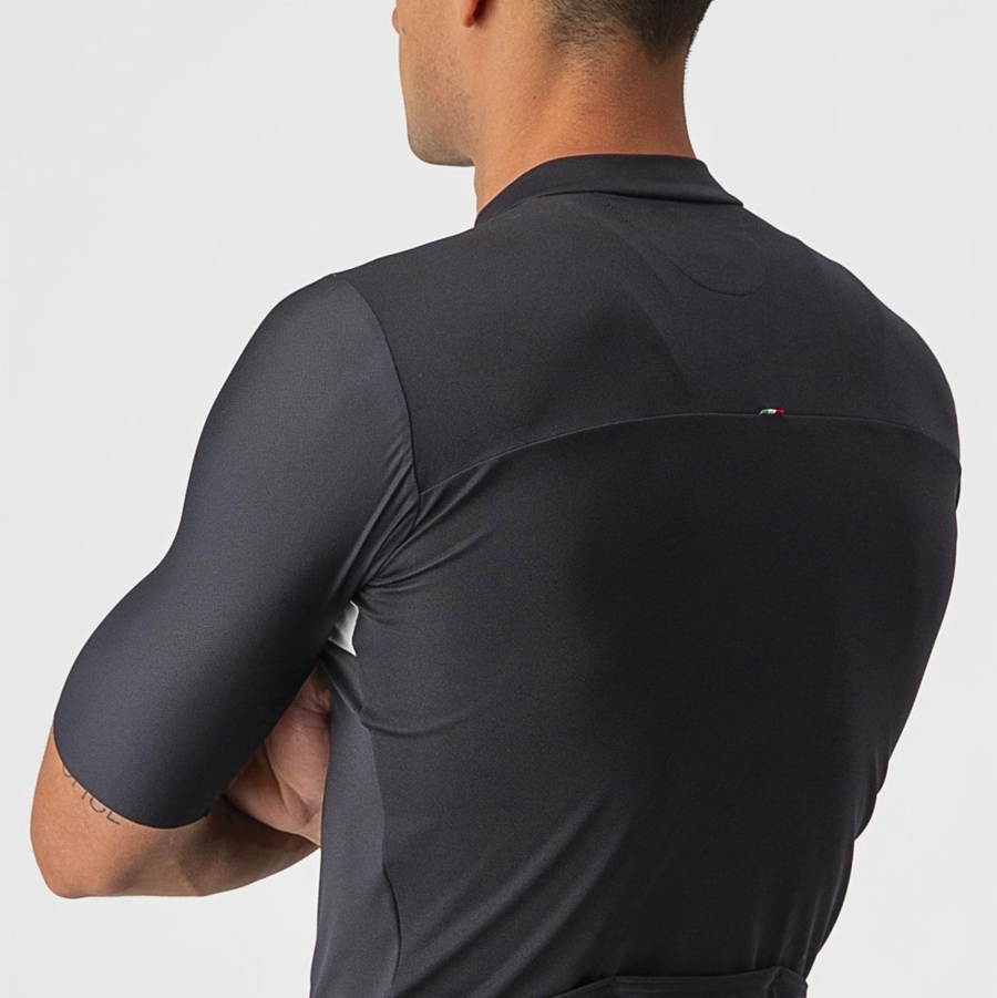 Castelli PROLOGO 7 Trikot Herren Schwarz Silber Grau Weiß | 80951-YEXL