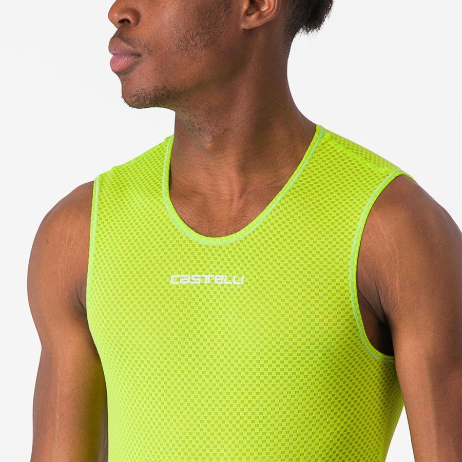 Castelli PRO MESH 2.0 SLEEVELESS Grundschicht Herren Hellgrün | 35078-YNTL