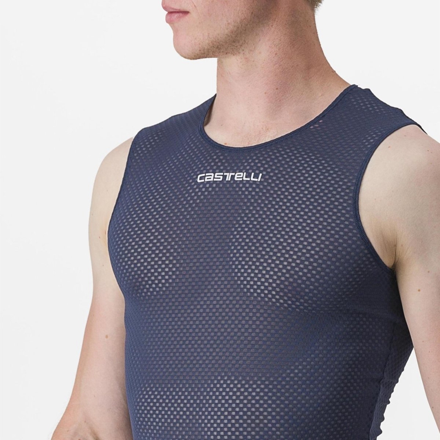 Castelli PRO MESH 2.0 SLEEVELESS Grundschicht Herren Blau | 31790-KNAZ