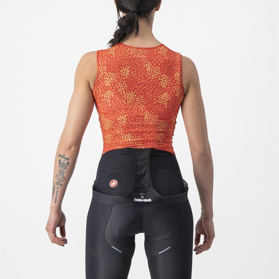 Castelli PRO MESH 4 W SLEEVELESS Grundschicht Damen Orange | 43269-XLCG