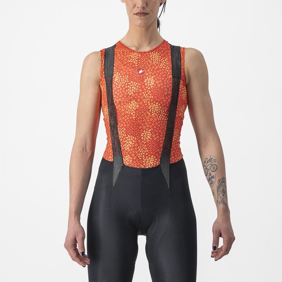 Castelli PRO MESH 4 W SLEEVELESS Grundschicht Damen Orange | 43269-XLCG