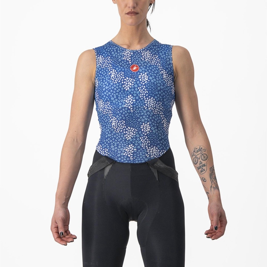 Castelli PRO MESH 4 W SLEEVELESS Grundschicht Damen Blau | 96250-QAYV