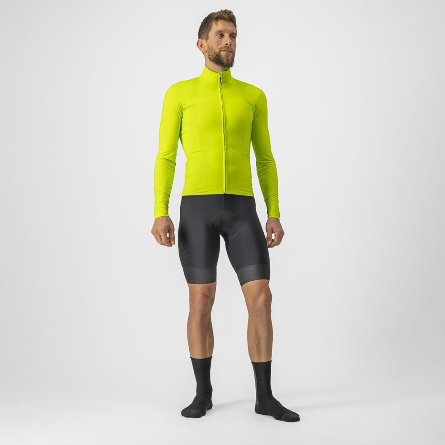 Castelli PRO THERMAL MID LS Trikot Herren Hellgrün | 50743-UEGN